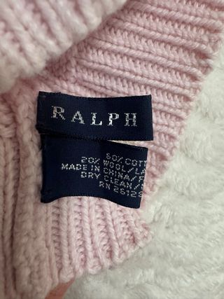 Gorro Ralph Lauren rosa tejido