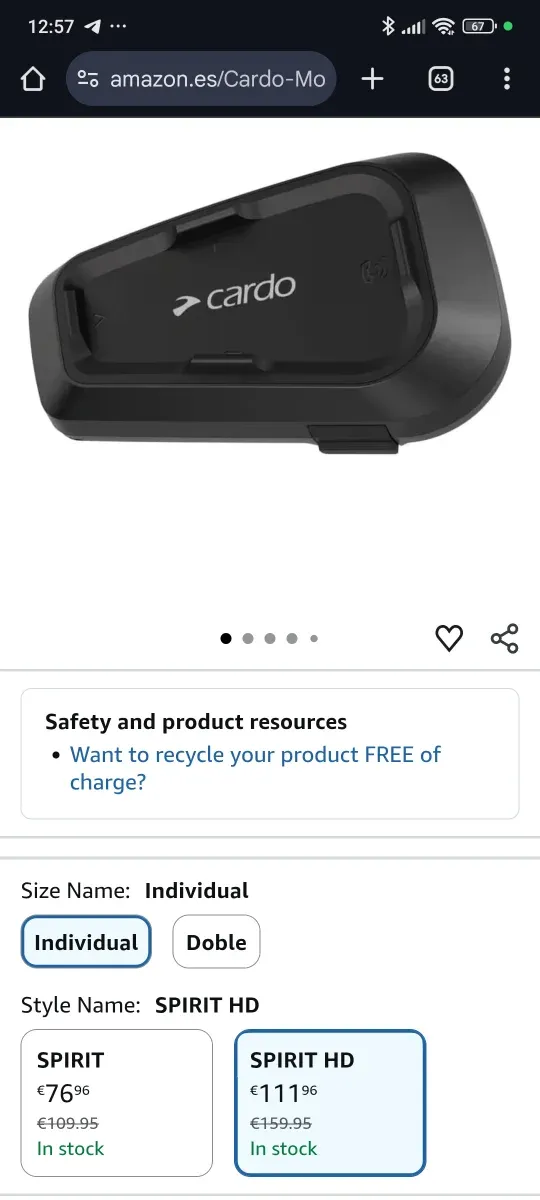 Casco LS2 StrobeII + Intercom Cardo Spirit HD (L)