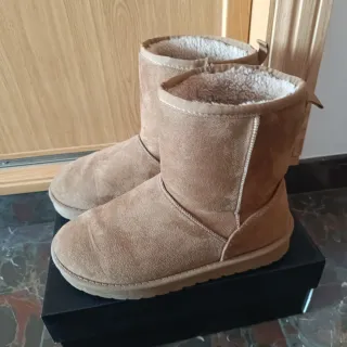 Botas de ante beige/marrón