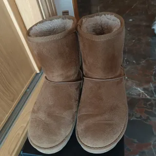 Botas de ante beige/marrón