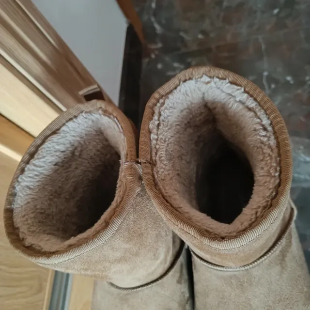 Botas de ante beige/marrón