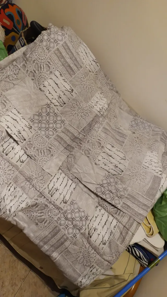 Edredón Cama 135cm Diseño Patchwork Gris