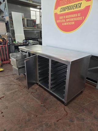 Mesa inox, lavamanos, cajón, band 60x40