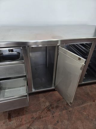 Mesa inox, lavamanos, cajón, band 60x40