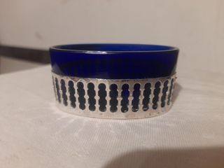 Salierina in argento e vetro blu