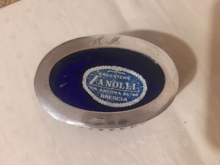 Salierina in argento e vetro blu