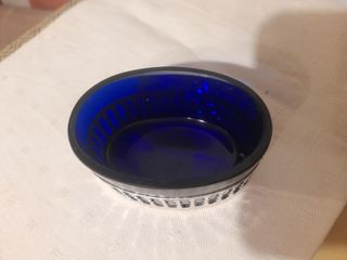 Salierina in argento e vetro blu