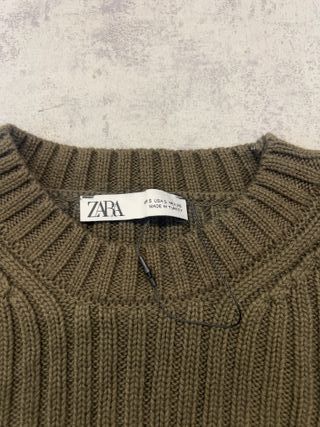 Maglione Zara corto verde oliva S