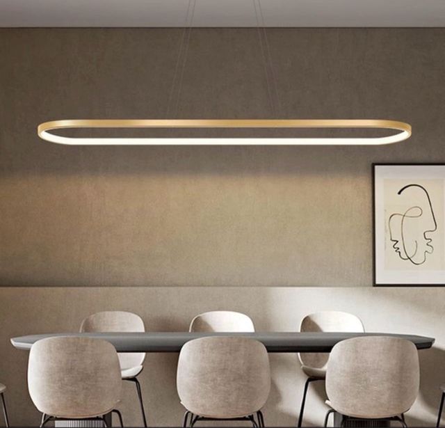 Lámpara Colgante LED Ovalada Dorada