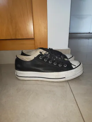 Converse Plataforma Piel Negras