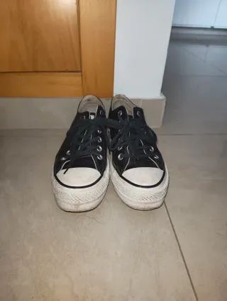 Converse Plataforma Piel Negras