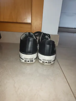 Converse Plataforma Piel Negras