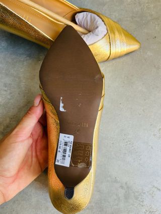 Salones Minelli Piel Dorada Talla 36