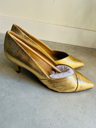 Salones Minelli Piel Dorada Talla 36