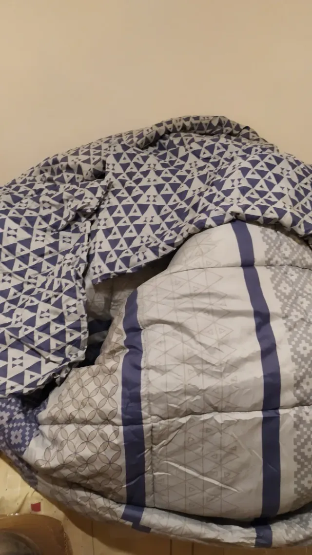 Edredón Cama 135cm Azul y Gris