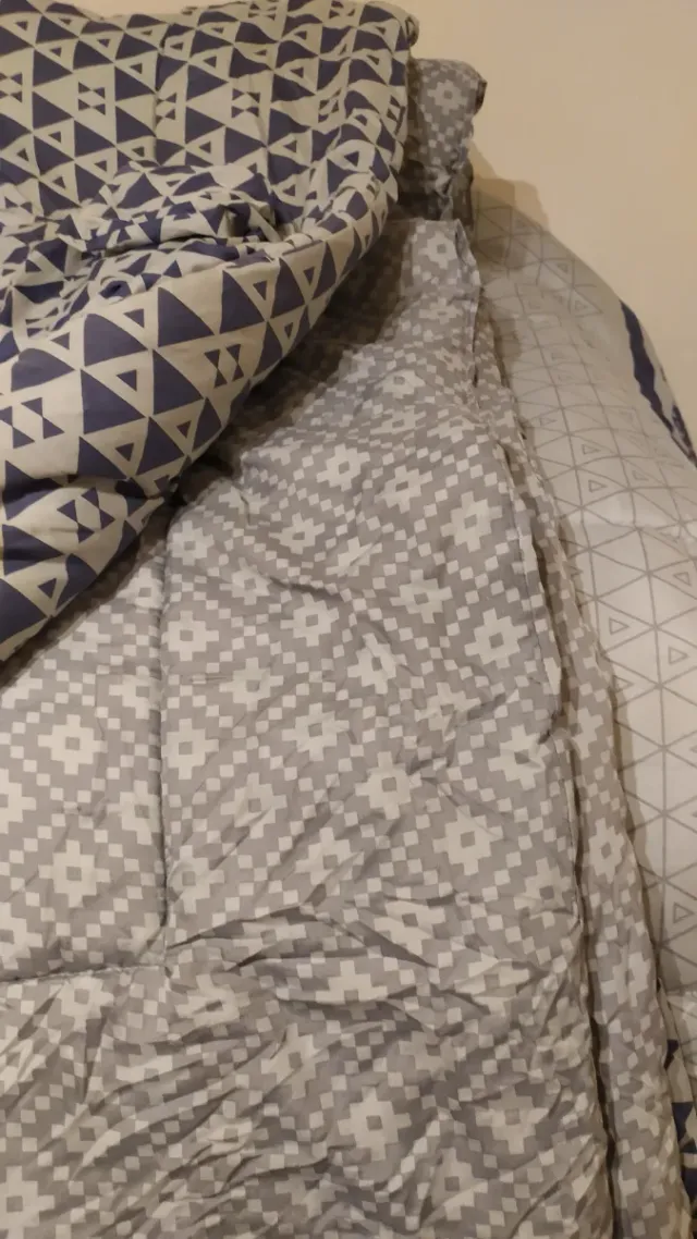 Edredón Cama 135cm Azul y Gris