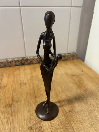Figura Madre e Hijo Bronce Antigua