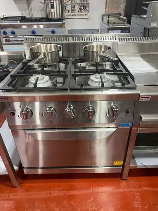 Cocina Industrial 4 Fuegos + Horno Nueva