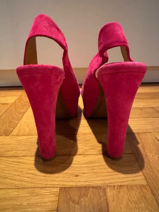 Sandalias de ante rosa