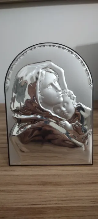 Icona Madonna con Bambino Argento