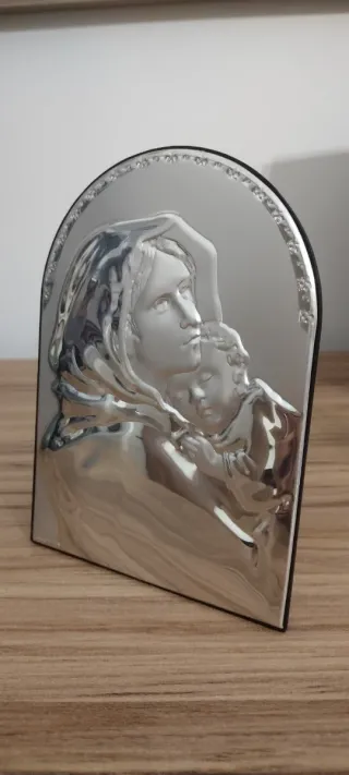 Icona Madonna con Bambino Argento