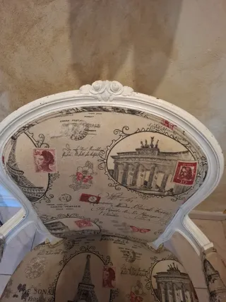 Poltrona Luigi XVI Stampata Vintage
