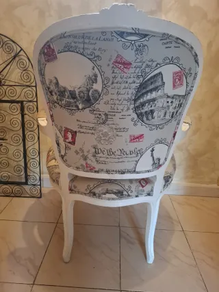 Poltrona Luigi XVI Stampata Vintage