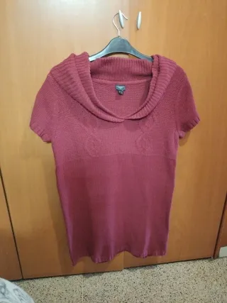 Vestido de lana corto mujer de color granate