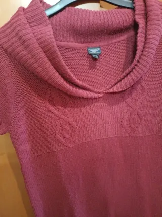 Vestido de lana corto mujer de color granate