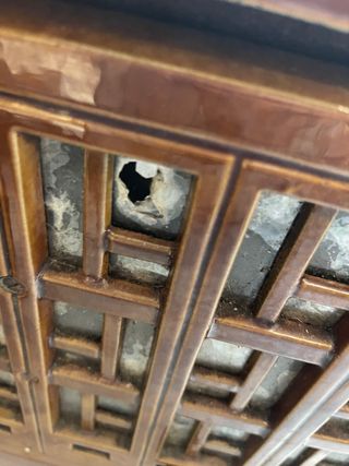 Estufa antigua hierro fundido marrón