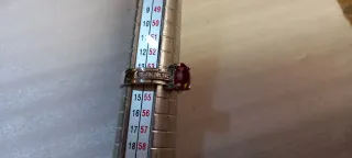 Anillos de Plata con Piedras Rojas y Blancas