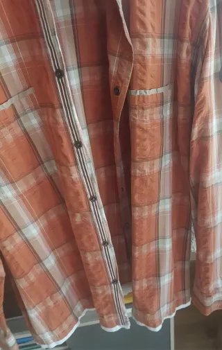 Camisa de cuadros naranja talla XL