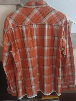 Camisa de cuadros naranja talla XL