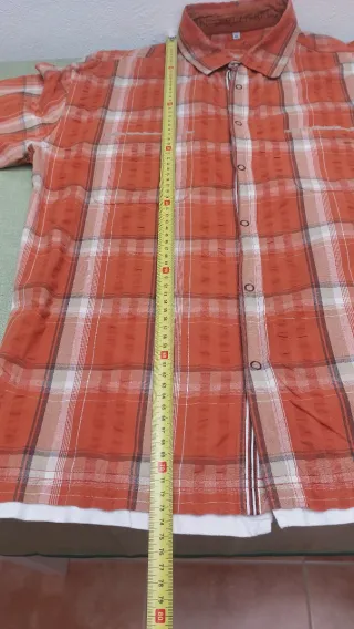 Camisa de cuadros naranja talla XL
