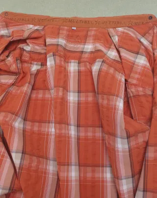 Camisa de cuadros naranja talla XL