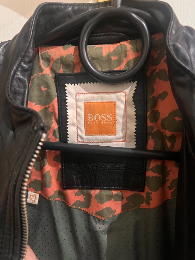 Cazadora Piel Mujer Hugo Boss Negra