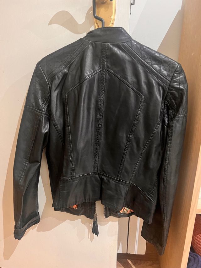 Cazadora Piel Mujer Hugo Boss Negra