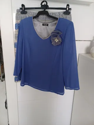 Conjunto 2 piezas azul y gris