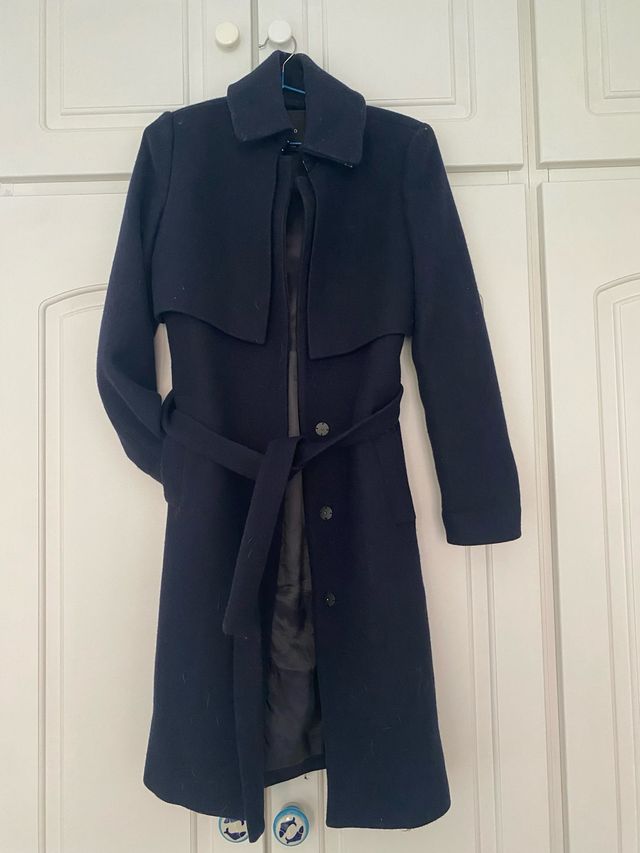 Abrigo Mango azul marino talla XS