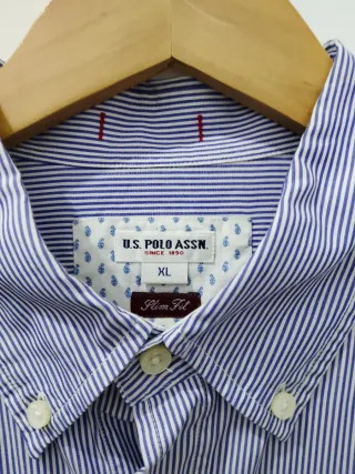 Camicia U.S. Polo Assn. a righe blu/bianca XL
