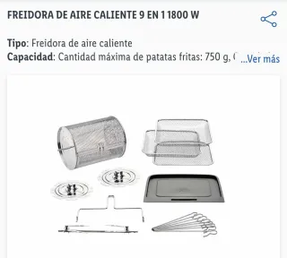 Freidora Aire Caliente SilverCrest 9 en 1