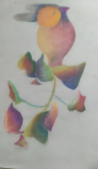 Dibujo antiguo bodegón colorido