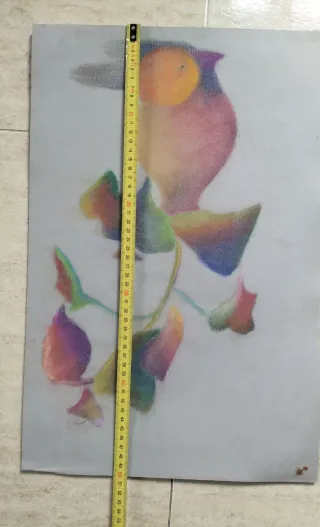 Dibujo antiguo bodegón colorido