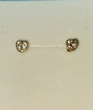 Pendientes oro 18k niña corazón