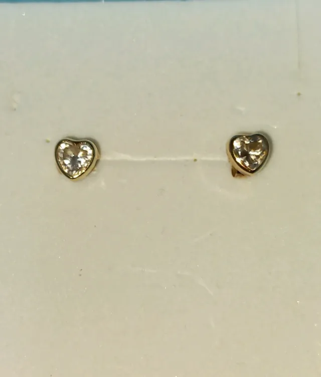 Pendientes oro 18k niña corazón