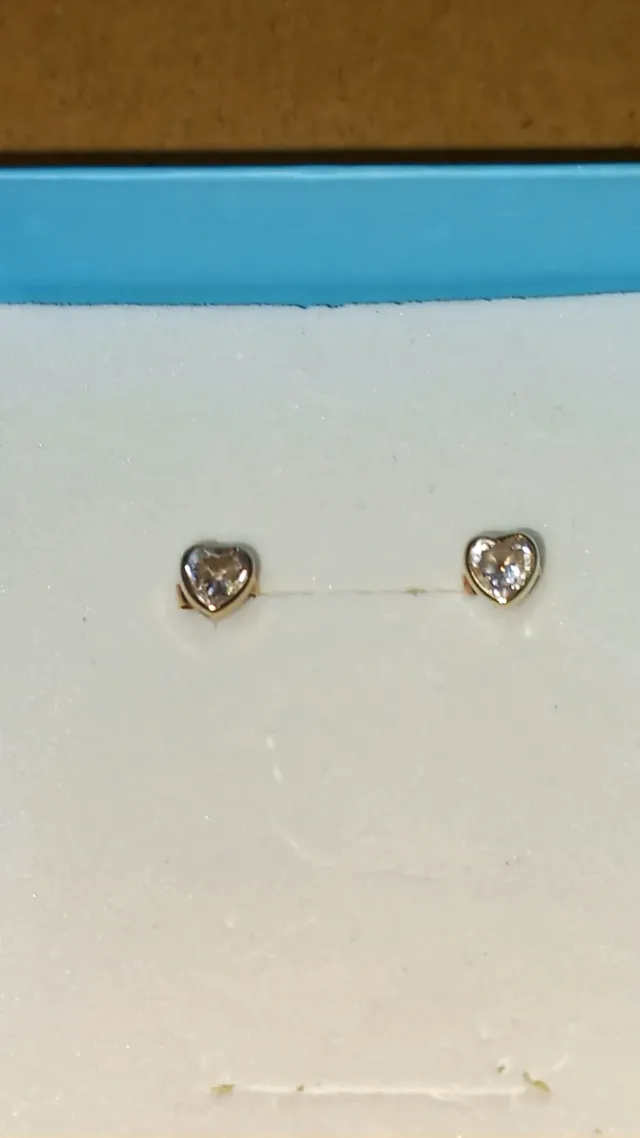 Pendientes oro 18k niña corazón