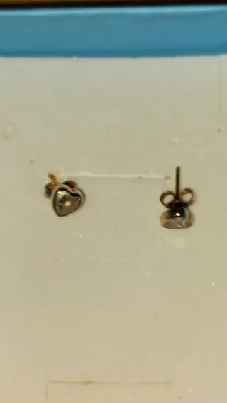 Pendientes oro 18k niña corazón
