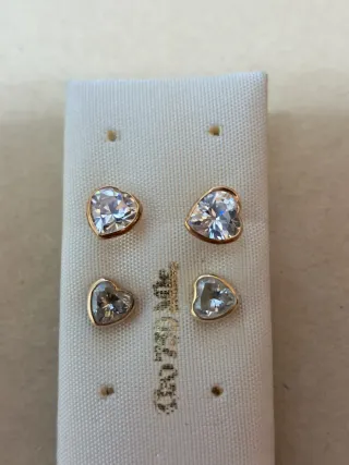 Pendientes oro 18k niña corazón
