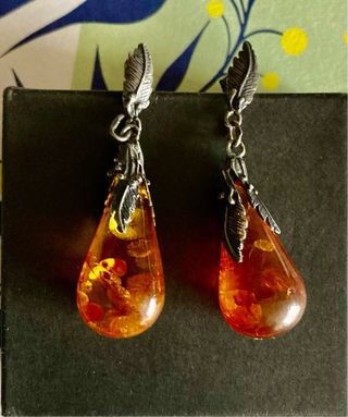 Pendientes Ámbar y Plata