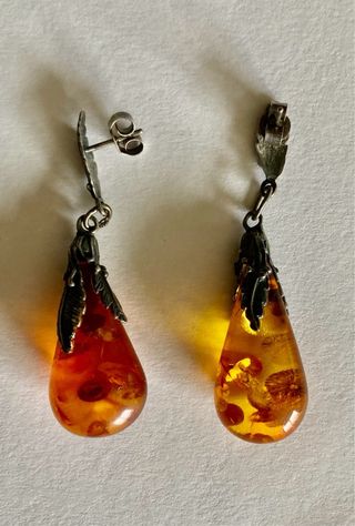 Pendientes Ámbar y Plata
